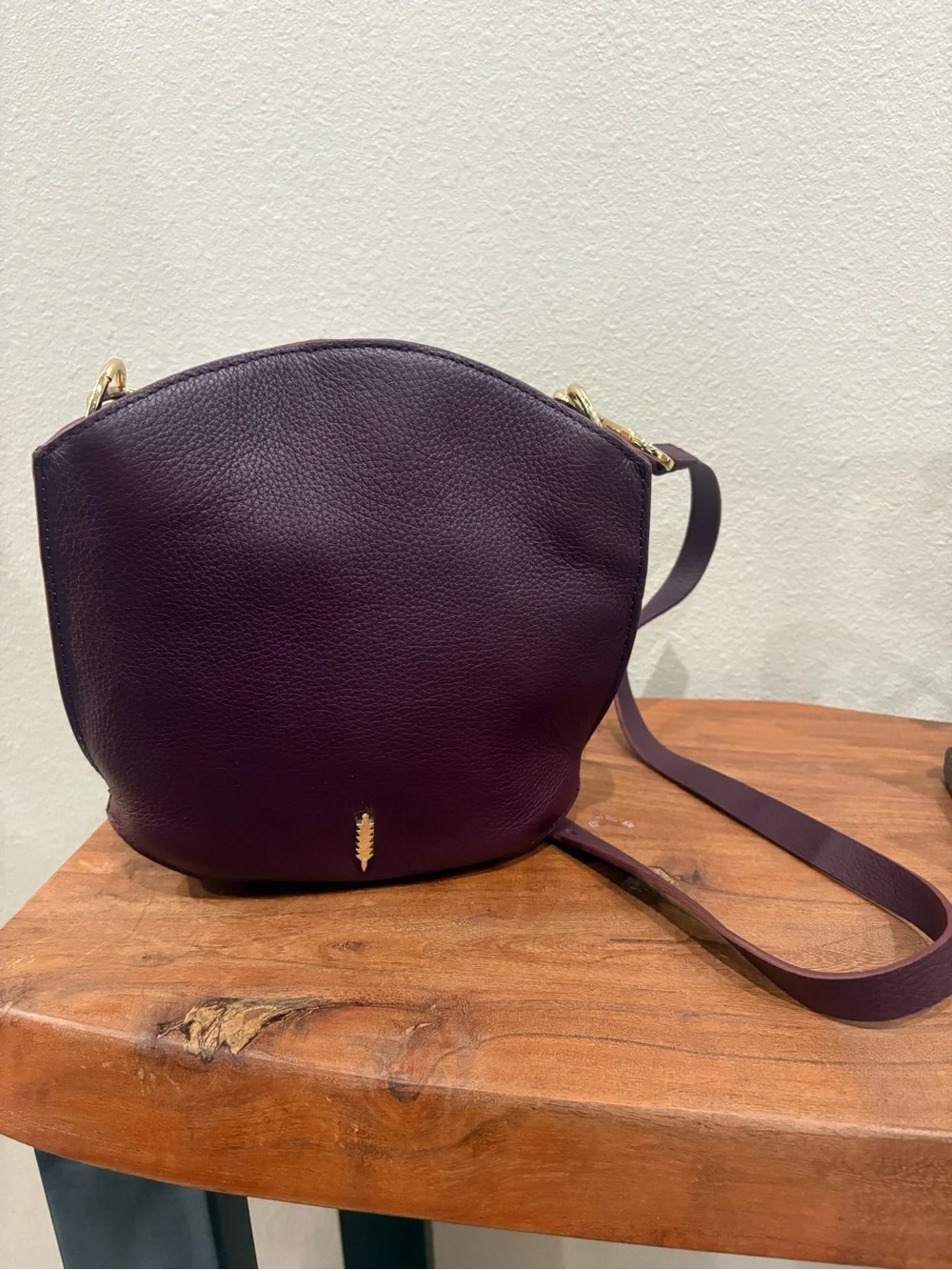 Burgundy Thacker Leather Crossbody Bag